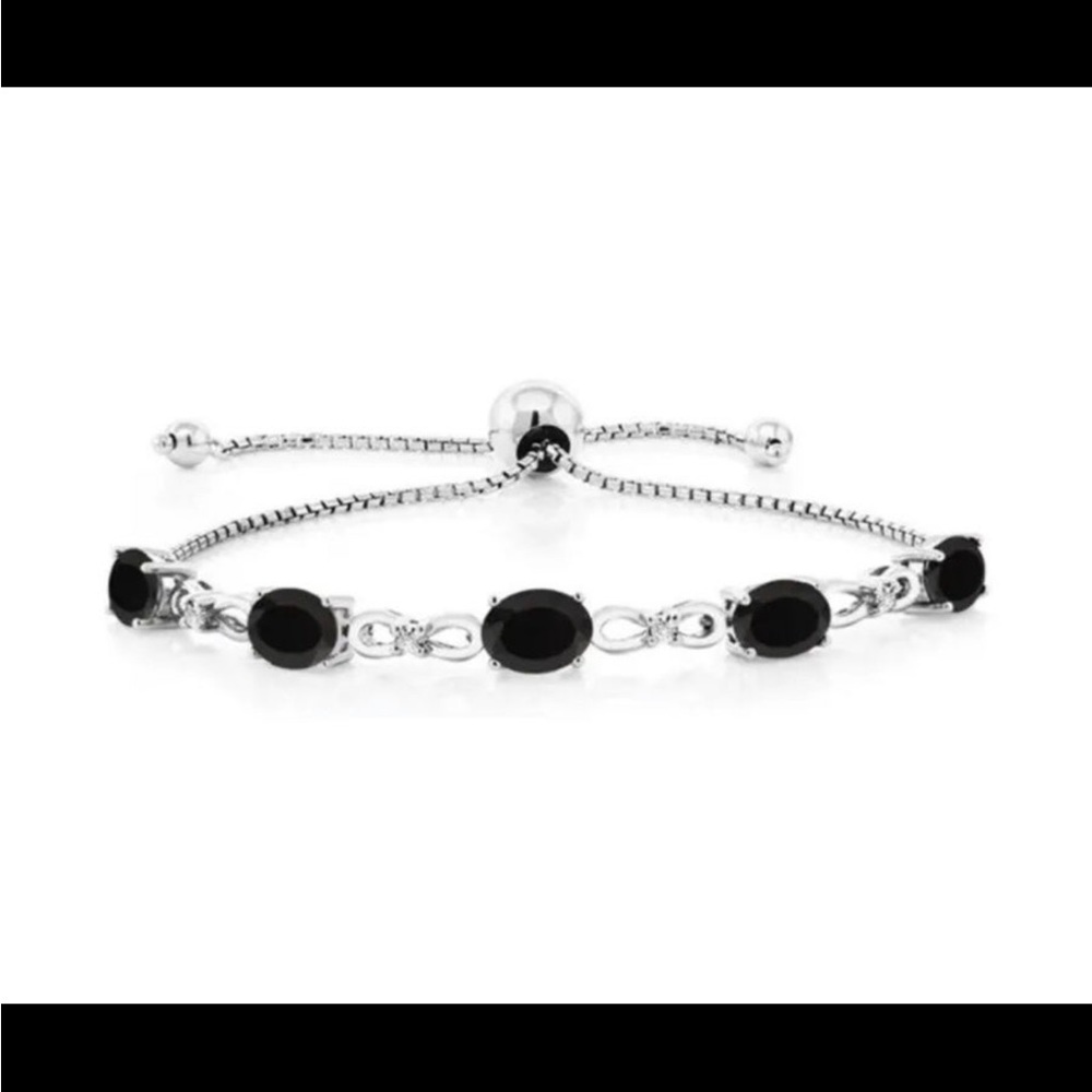 Pure silver 925 stamped adjustable swarovski elements bracelet